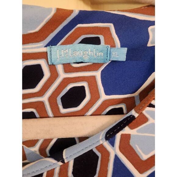 J. Mclaughlin fringe sleeve geometric pattern dress size xtra Large - Picture 5 of 8